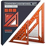 Presch Zimmermannswinkel Set - 180mm & 300mm - Innovative, abwischbare Notizfläche - Intelligente...